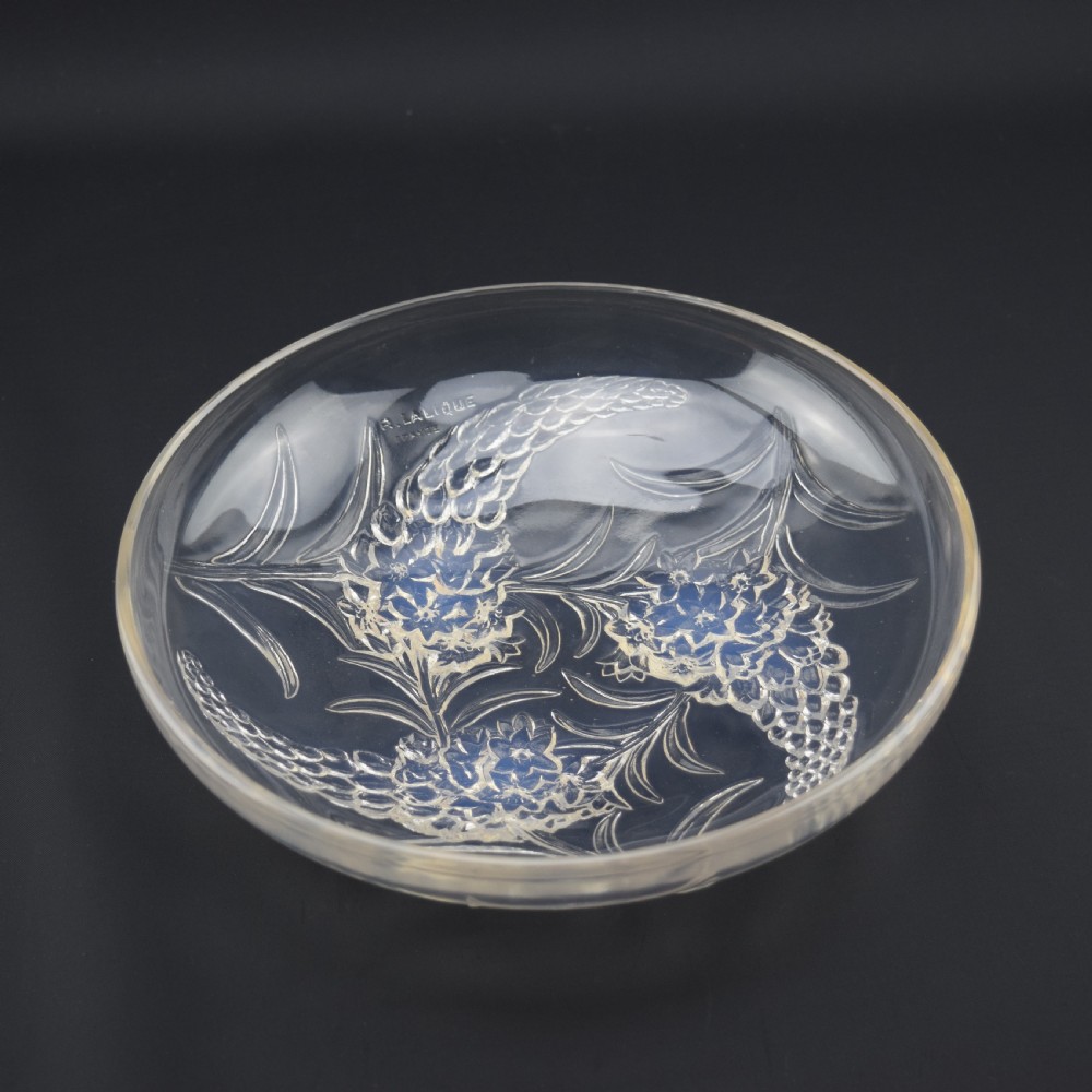 Rene Lalique Veronique shallow opalescent glass bowl C1928 View III