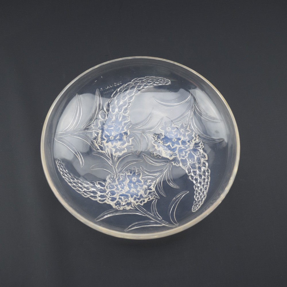 Rene Lalique Veronique shallow opalescent glass bowl C1928 View IV