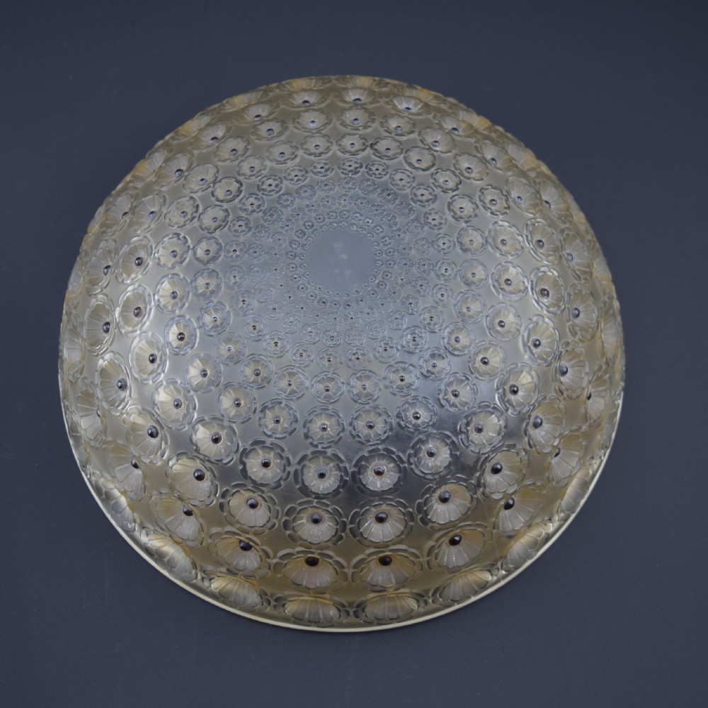 RENE LALIQUE NEMOURS BOWL SEPIA STAINED WITH BLACK ENAMEL View VII