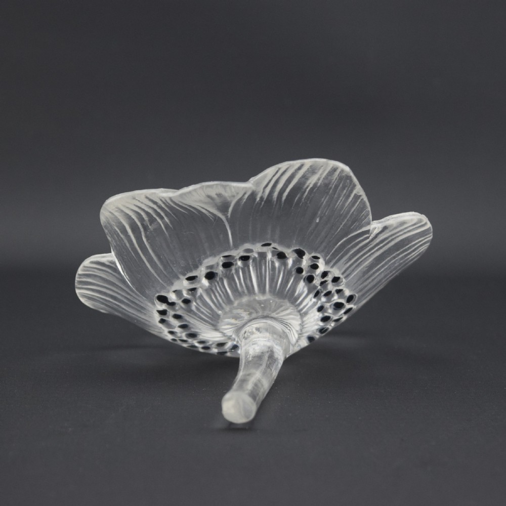 RENE LALIQUE ANEMONE FLOWER PAPERWEIGHT C1931 View III