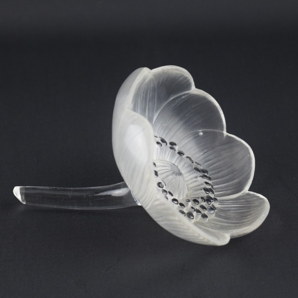 Rene Lalique Anemone flower paperweight, closed petal version C1931 View III