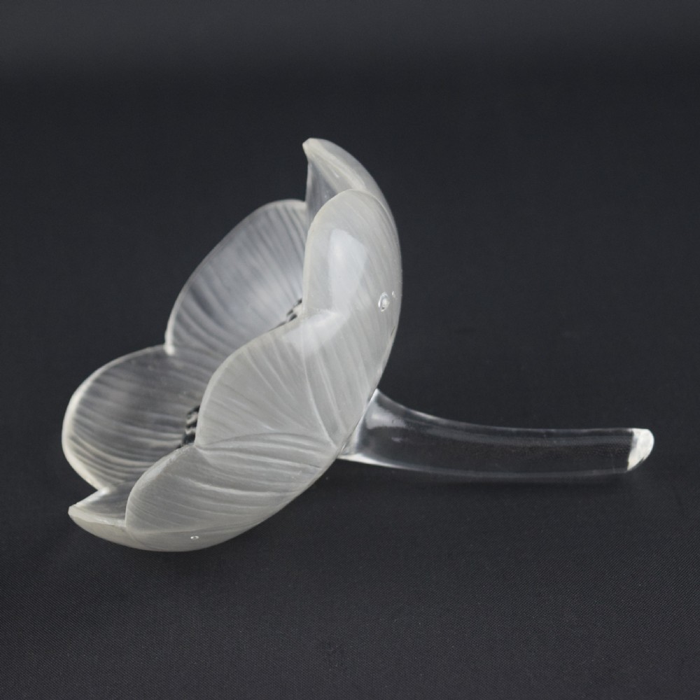 Rene Lalique Anemone flower paperweight, closed petal version C1931 View IV