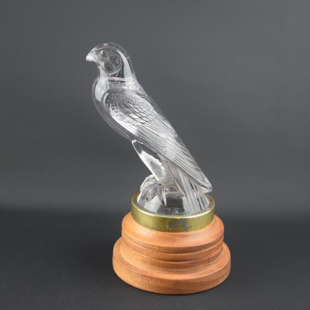 Rene Lalique Falcon mascot with a subtle amethyst tint C1925
