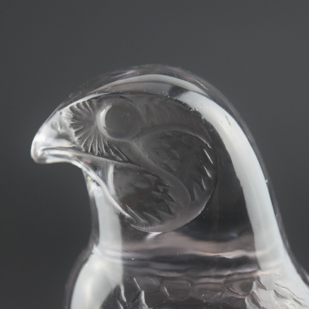 Rene Lalique Falcon mascot with a subtle amethyst tint C1925 View V