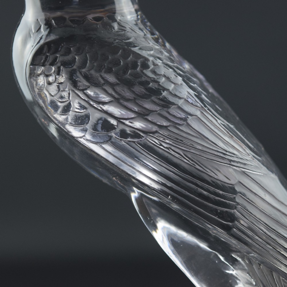 Rene Lalique Falcon mascot with a subtle amethyst tint C1925 View VIII