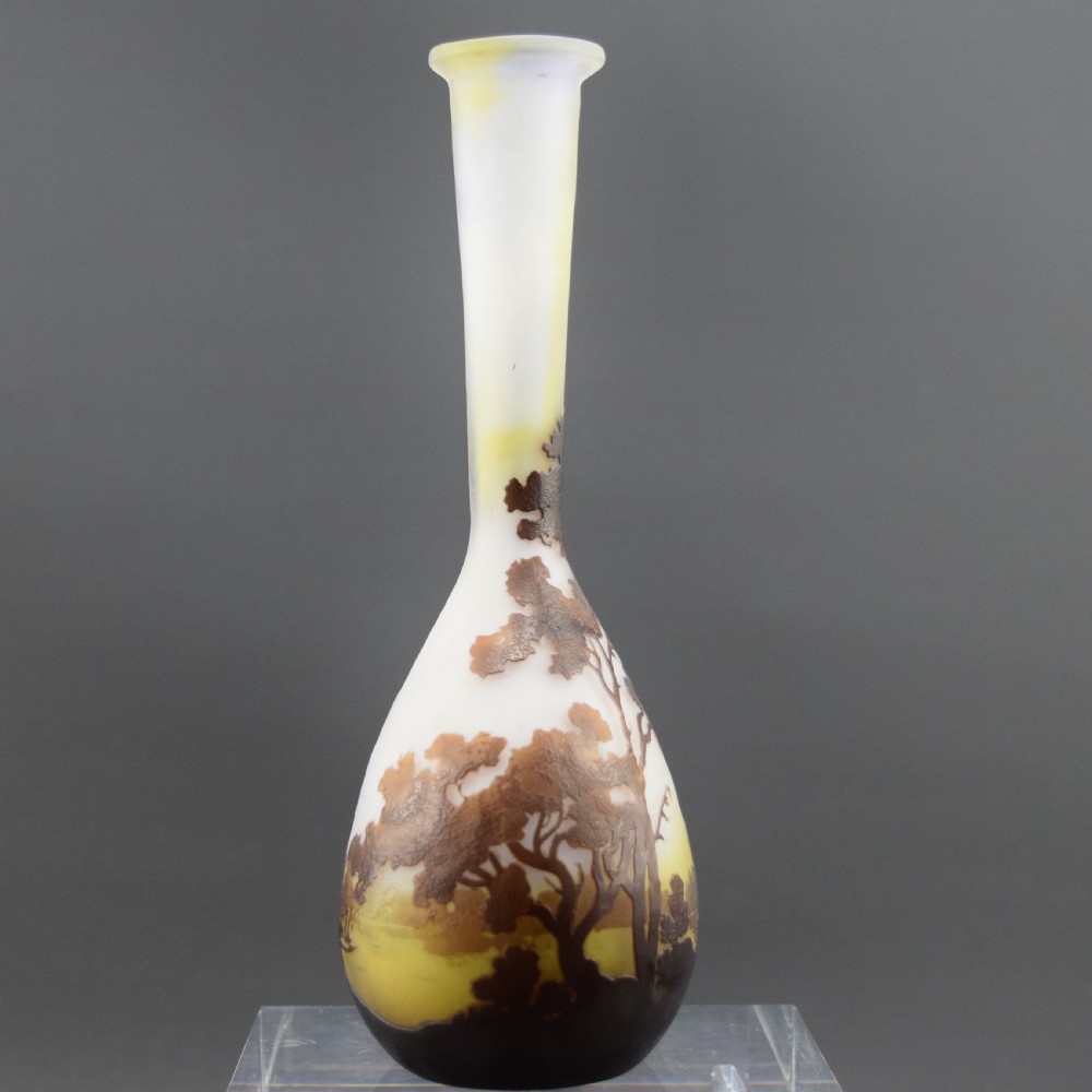 Galle cameo glass landscape banjo vase C1900 View IV