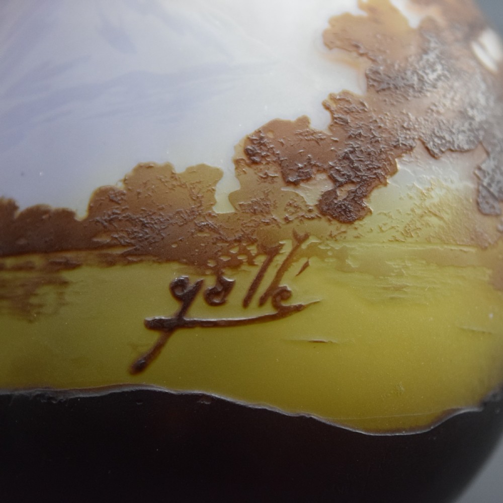 Galle cameo glass landscape banjo vase C1900 View VI