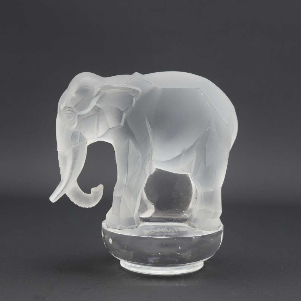 Rene Lalique Toby elephant paperweight C1931