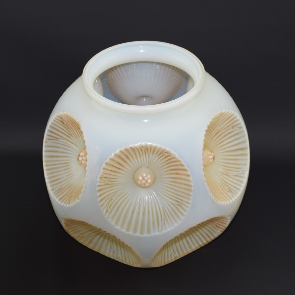 Rare Rene Lalique cased opalescent and sepia stained Picardie vase C1927 View IV