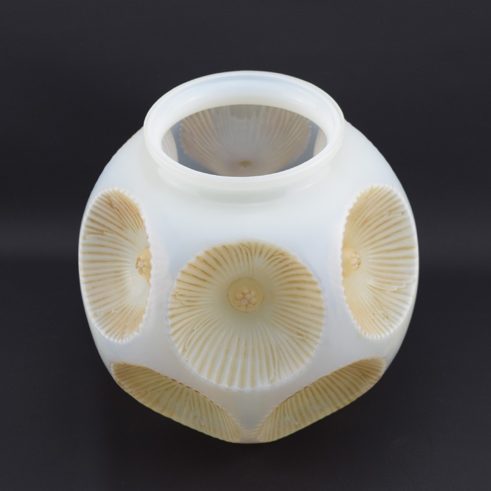 Rare Rene Lalique cased opalescent and sepia stained Picardie vase C1927 View V