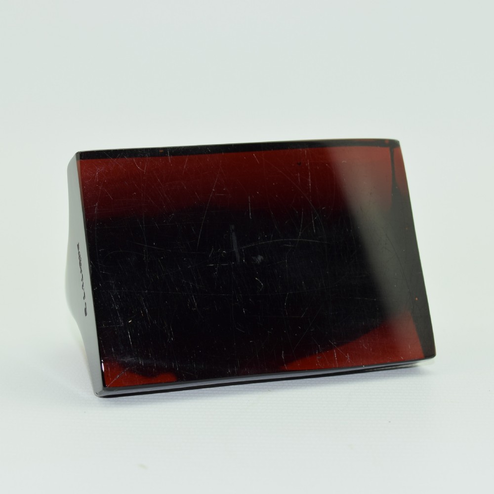 Double headed eagle paperweight in deep amber glass  C1914 View VI