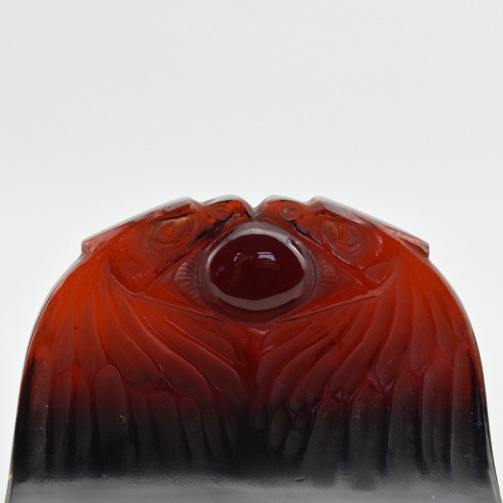 Double headed eagle paperweight in deep amber glass  C1914 View VII