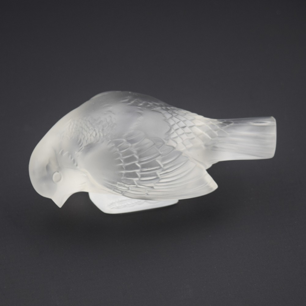 Rene Lalique sneaky sparrow paperweight C1930