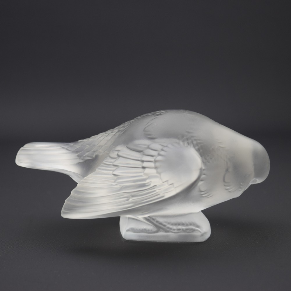 Rene Lalique sneaky sparrow paperweight C1930 View III