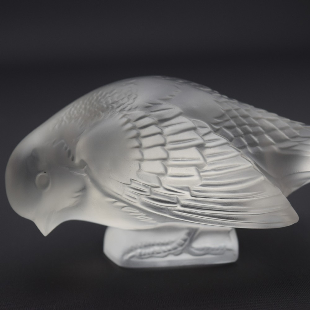 Rene Lalique sneaky sparrow paperweight C1930 View IV