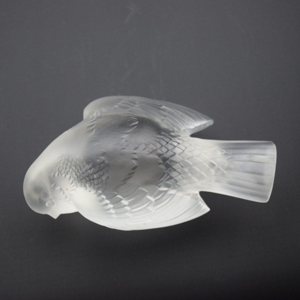 Rene Lalique sneaky sparrow paperweight C1930 View VI