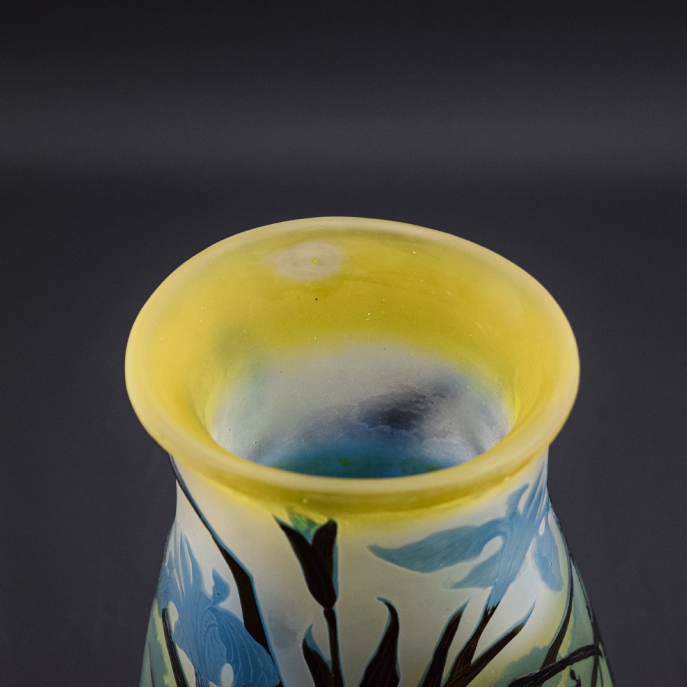 Large Galle cameo glass aquatic vase C1910 ex Elton John Collection View IX