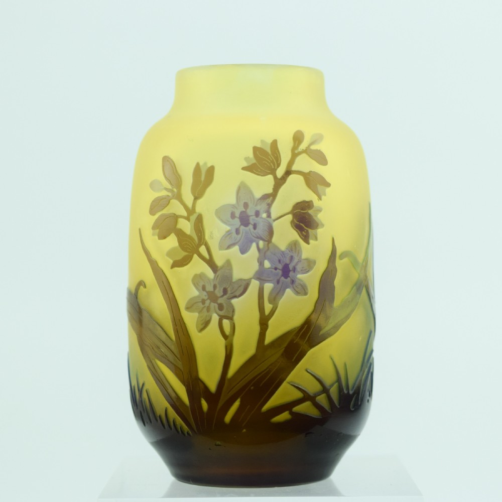 Pretty Galle cameo window pane effect vase C1920 View II