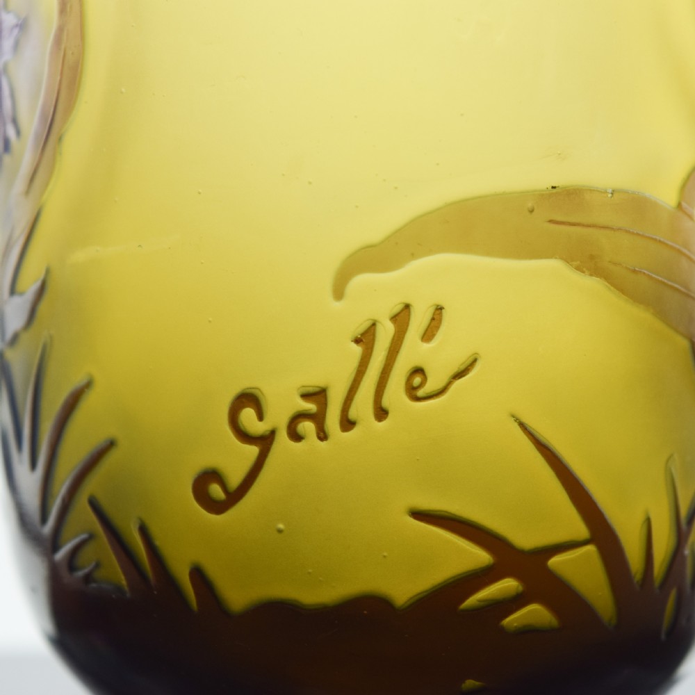 Pretty Galle cameo window pane effect vase C1920 View VII