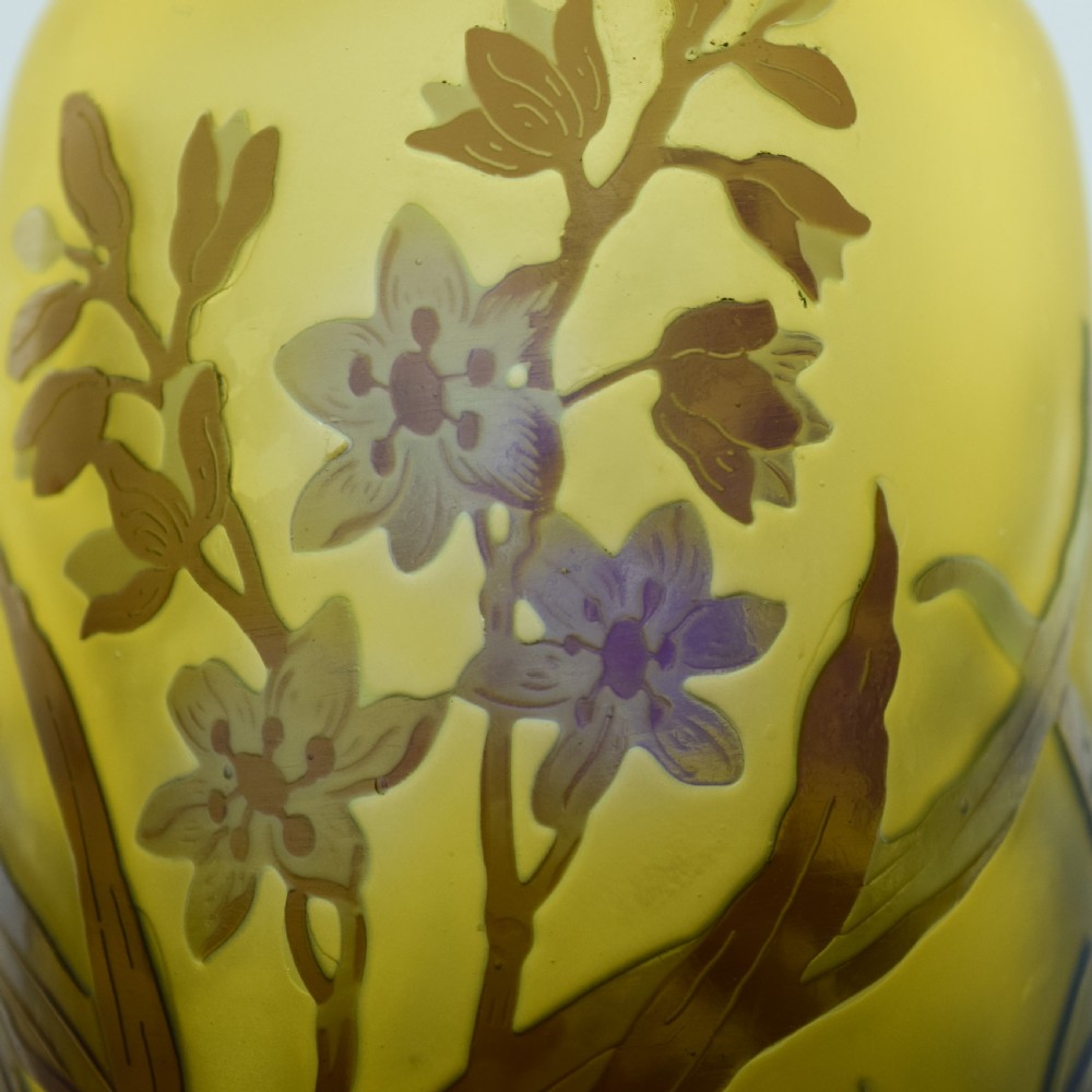 Pretty Galle cameo window pane effect vase C1920 View VIII