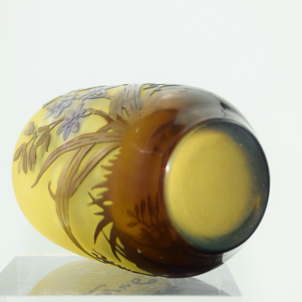 Pretty Galle cameo window pane effect vase C1920 View IX
