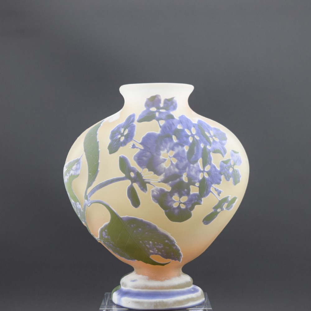 Galle cameo glass Hydrangea vase C1905