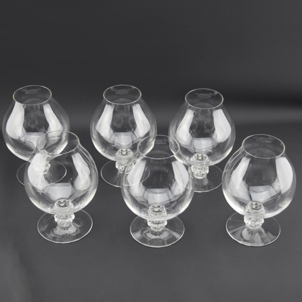 Rene Lalique set of six Vougeot brandy glasses C1934