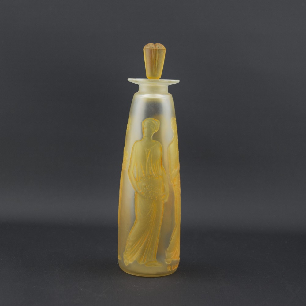 Rene Lalique Coty Amber Antique perfume bottle C1910 View V
