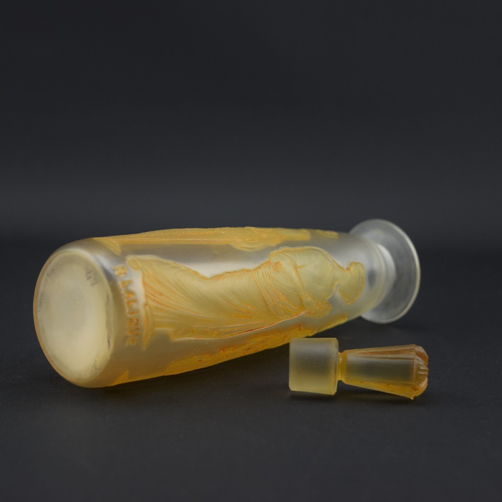 Rene Lalique Coty Amber Antique perfume bottle C1910 View VI