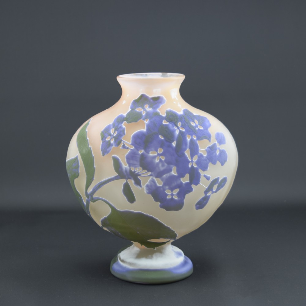 Galle cameo glass Hydrangea vase C1905