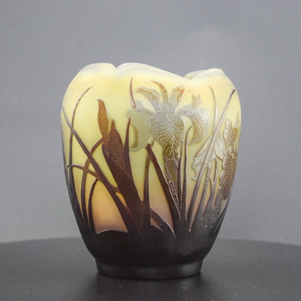 Galle cameo glass Iris vase C1908