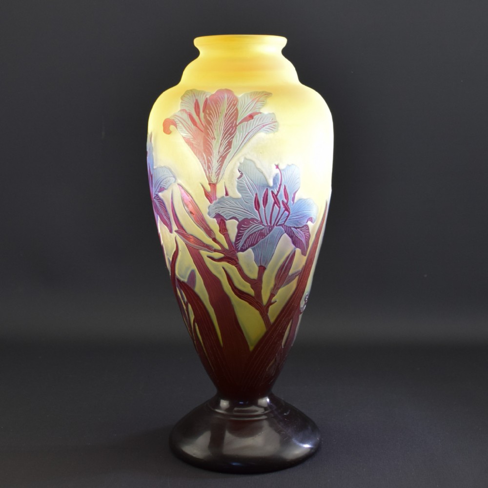 Galle cameo glass Lily vase C1925