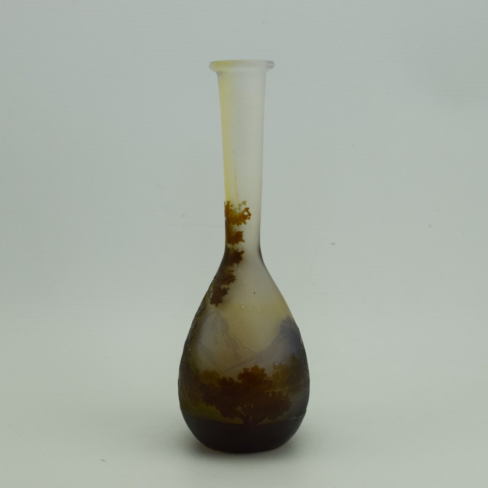 Emile Galle cameo glass Landscape banjo vase c1910 View II