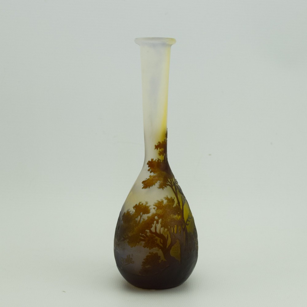 Emile Galle cameo glass Landscape banjo vase c1910 View IV