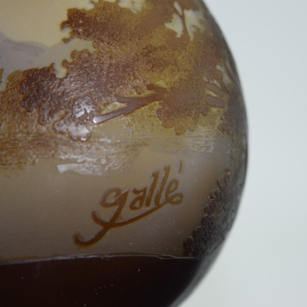 Emile Galle cameo glass Landscape banjo vase c1910 View VII