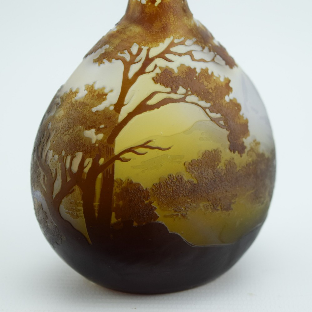 Emile Galle cameo glass Landscape banjo vase c1910 View IX