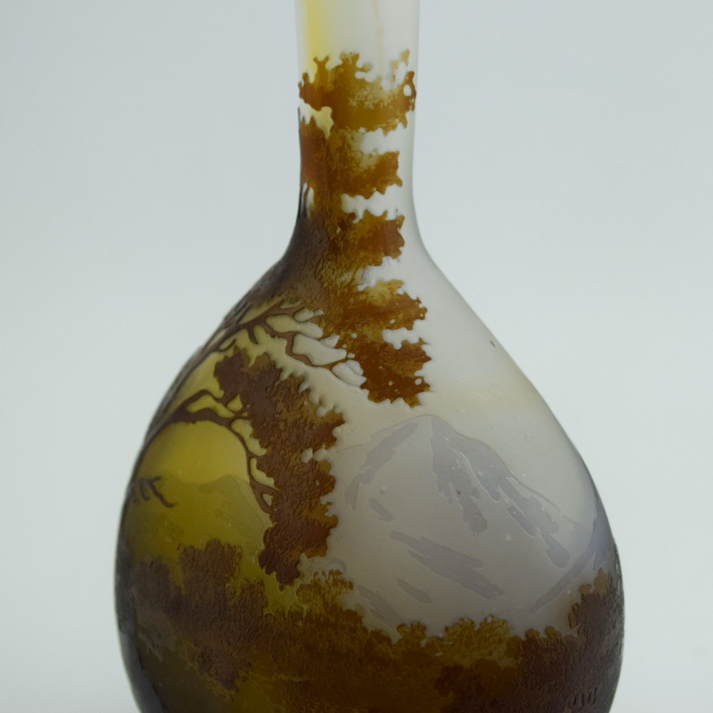 Emile Galle cameo glass Landscape banjo vase c1910 View X