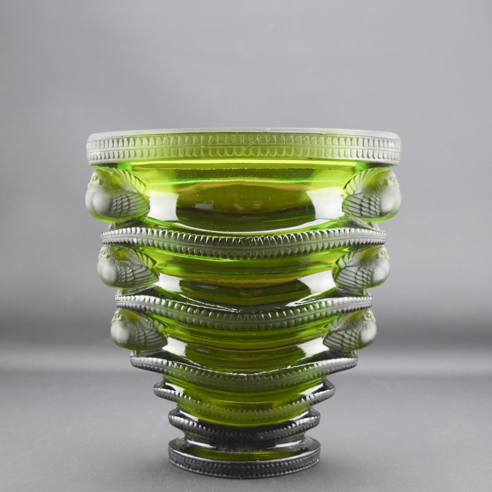 Rene Lalique  Olive green saint-marc vase C1939