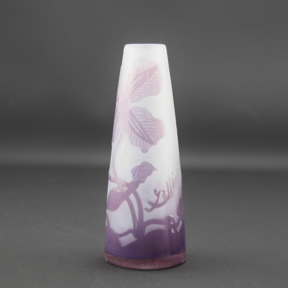 Small Galle purple cameo glass vase C1910 View III