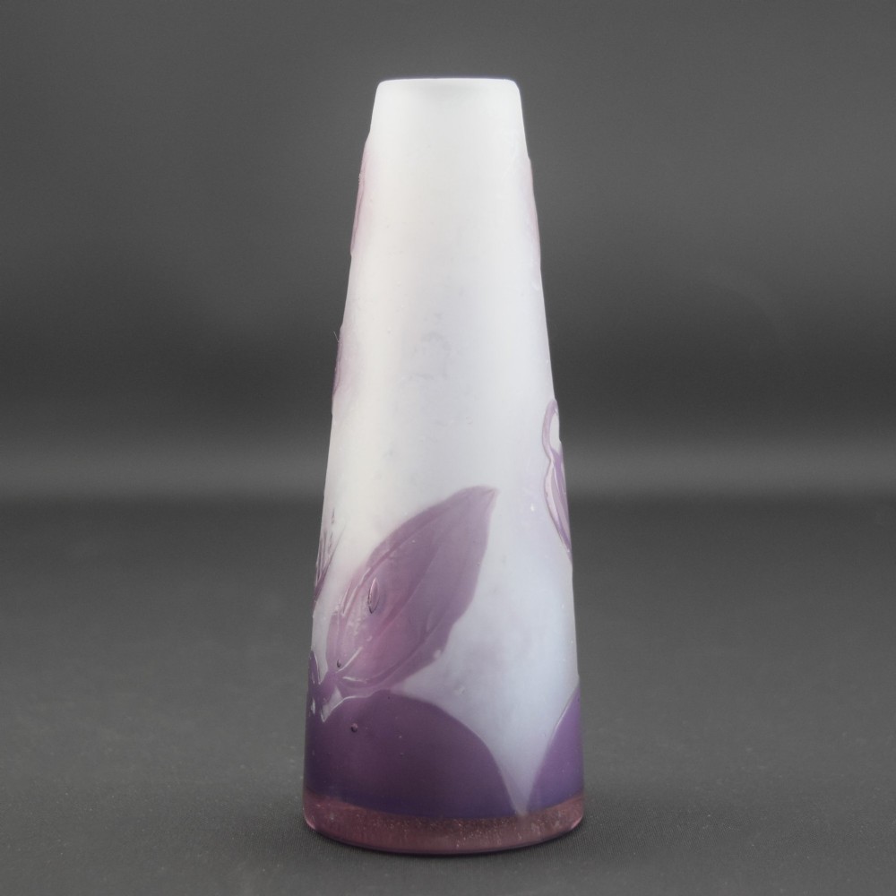 Small Galle purple cameo glass vase C1910 View IV