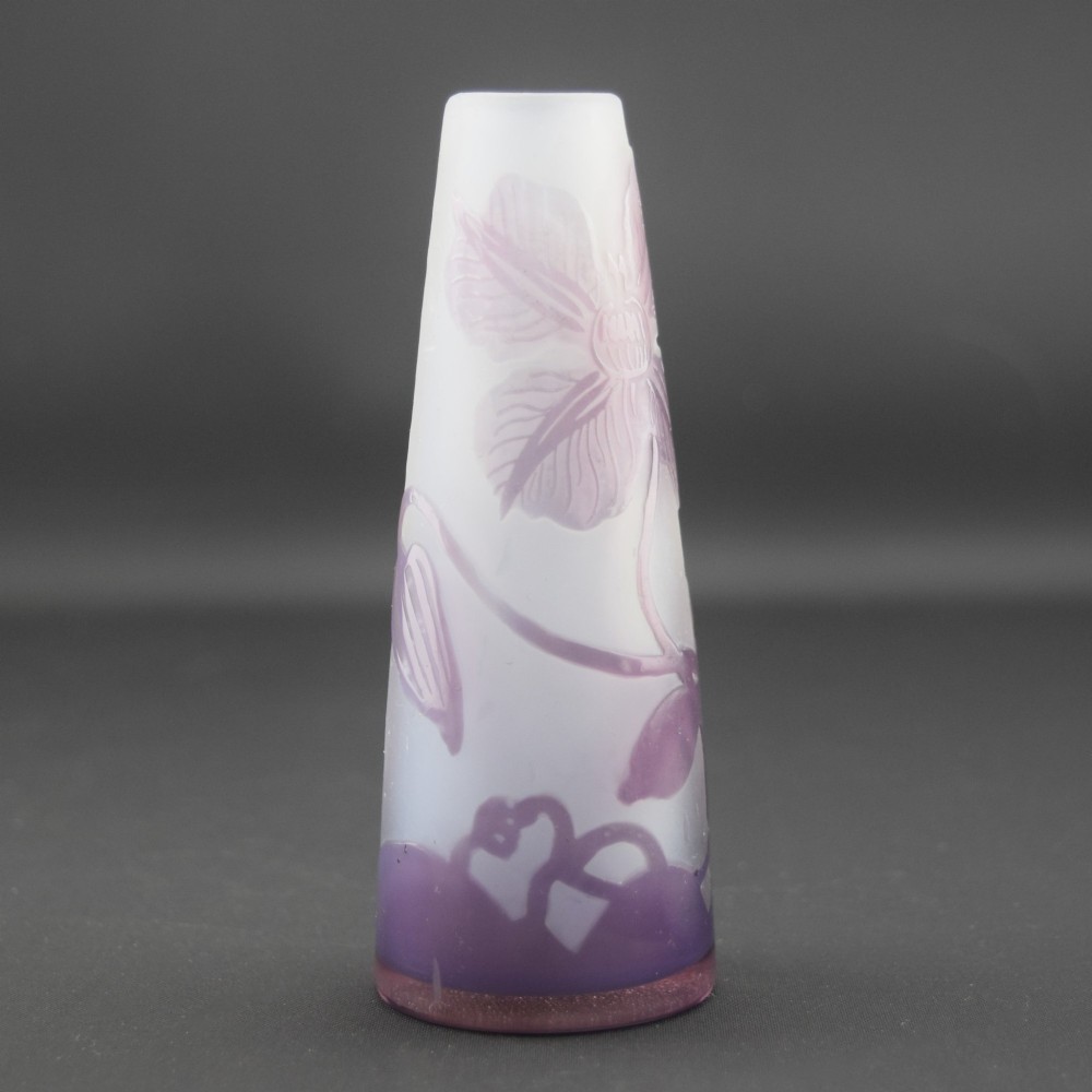 Small Galle purple cameo glass vase C1910 View VI