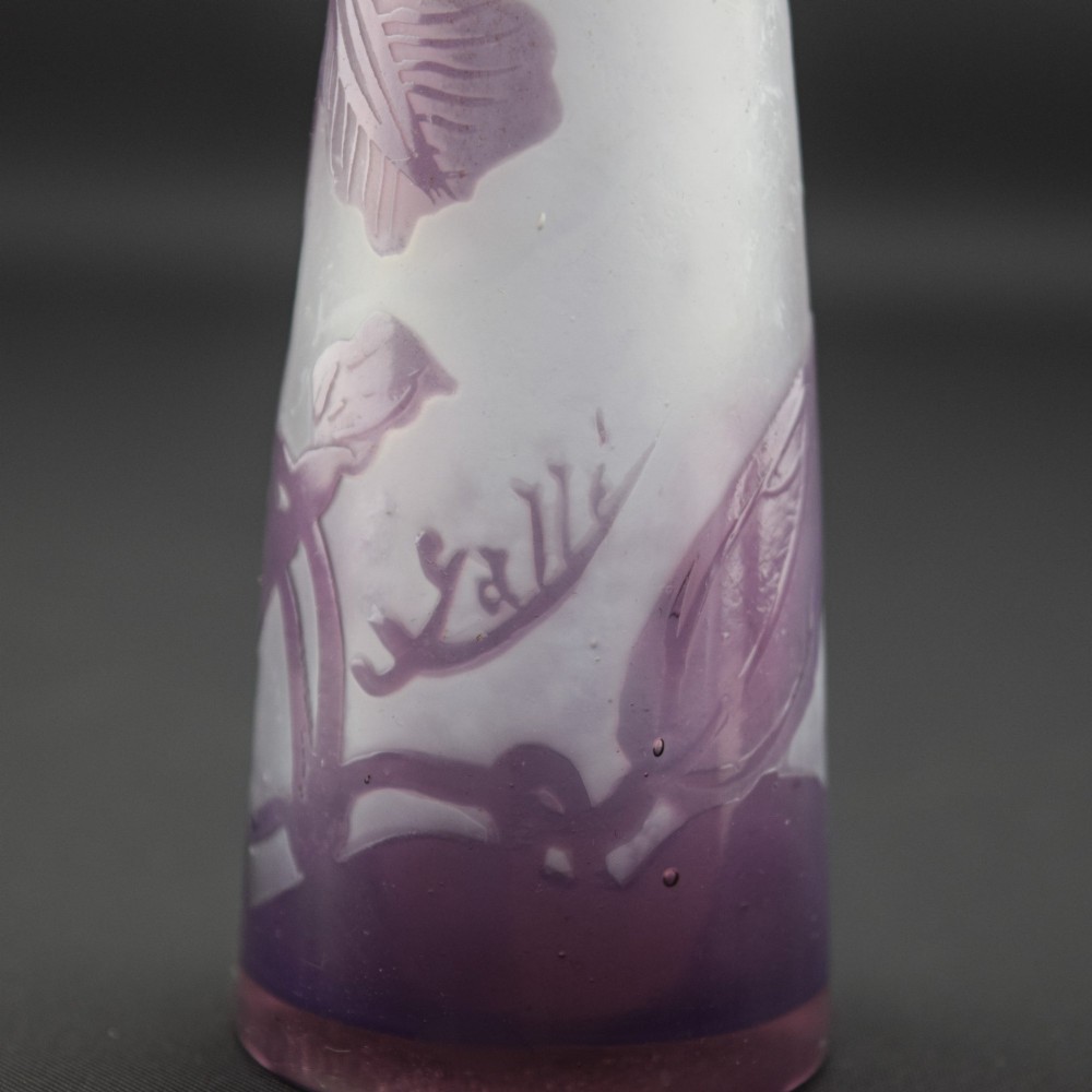 Small Galle purple cameo glass vase C1910 View VIII