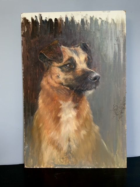 Oil Sketch of a Terrier Dog