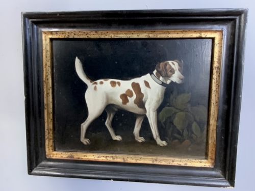 Oil Painting of a Hunting Dog