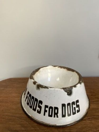 A Rare Antique Enamel Dog Bowl