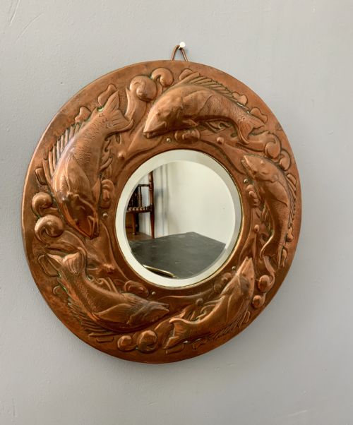 Arts & Crafts Newlyn Copper Mirror
