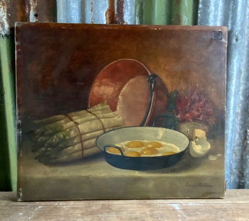 French Still Life Oil on Canvas