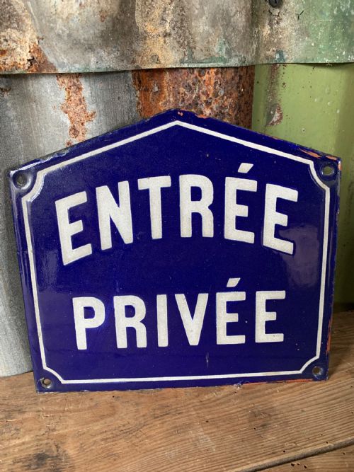 French Enamel Sign
