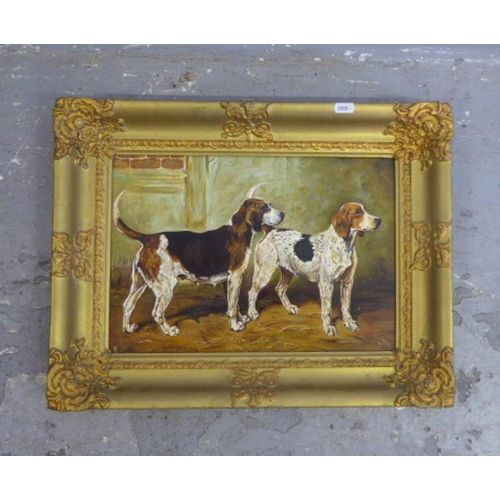 Oil on Board Study of Foxhounds