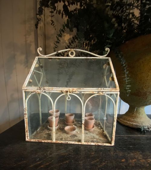 Rare 1930’S Terrarium in the Shape of a Greenhouse